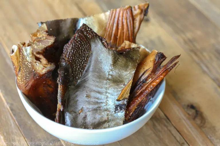 Smoked fish, probably from a river? Who knows.